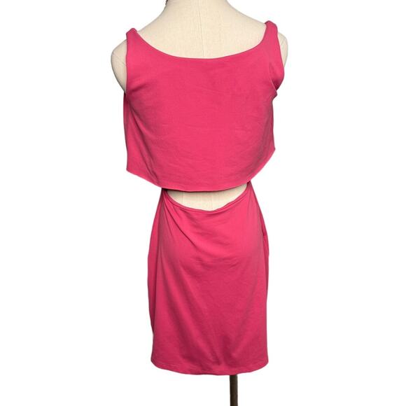 Susana Monaco flounce top back cut out stretch body con tank dress size medium M - Picture 2 of 6